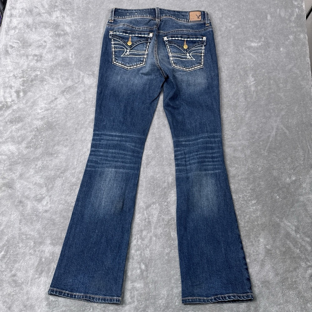 American Eagle Jeans Womens 4 Boot Cut Kick Boot High Rise Stretch Boho Flare - Picture 4 of 12